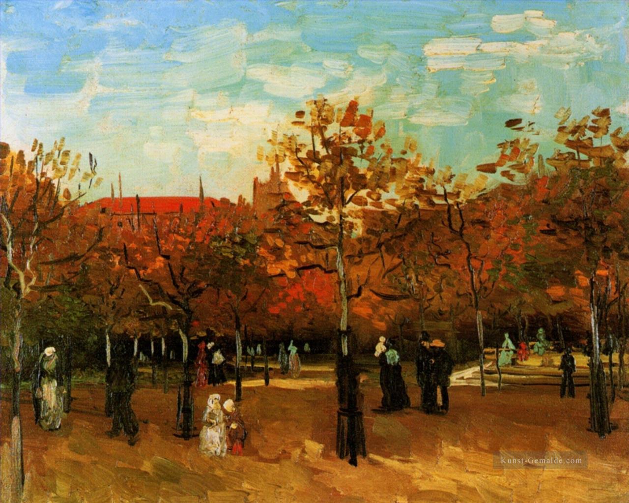 der Bois de Boulogne mit Personen Vincent van Gogh Gehen Ölgemälde